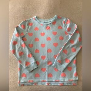 PLACE girls light blue pink heart long sleeve T-shirt size XL 14